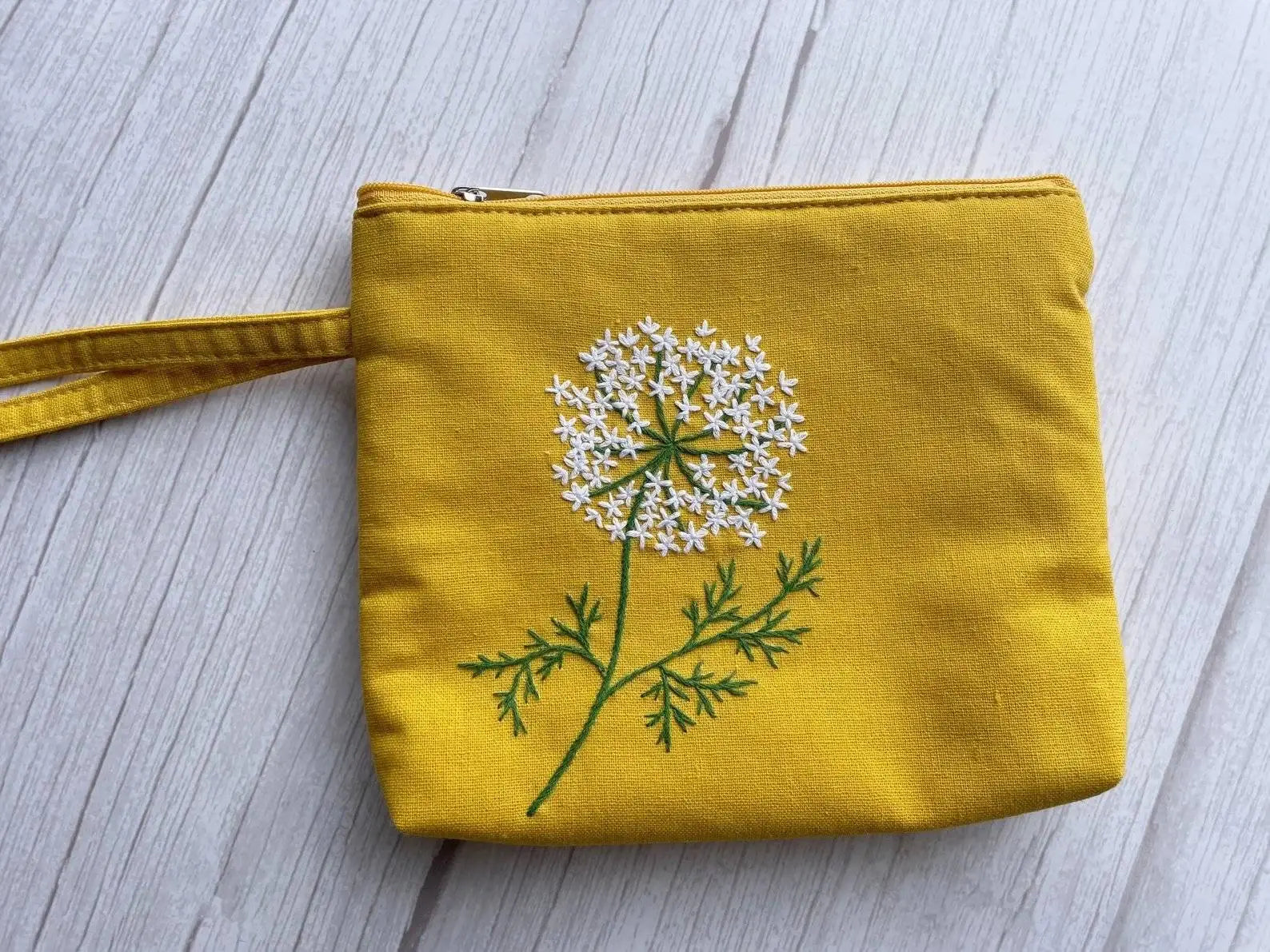 Flower Embroidered Cosmetics Bag