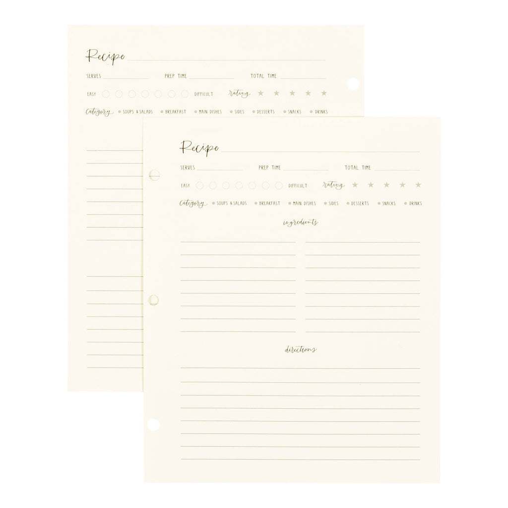 Petite Recipe Page Set