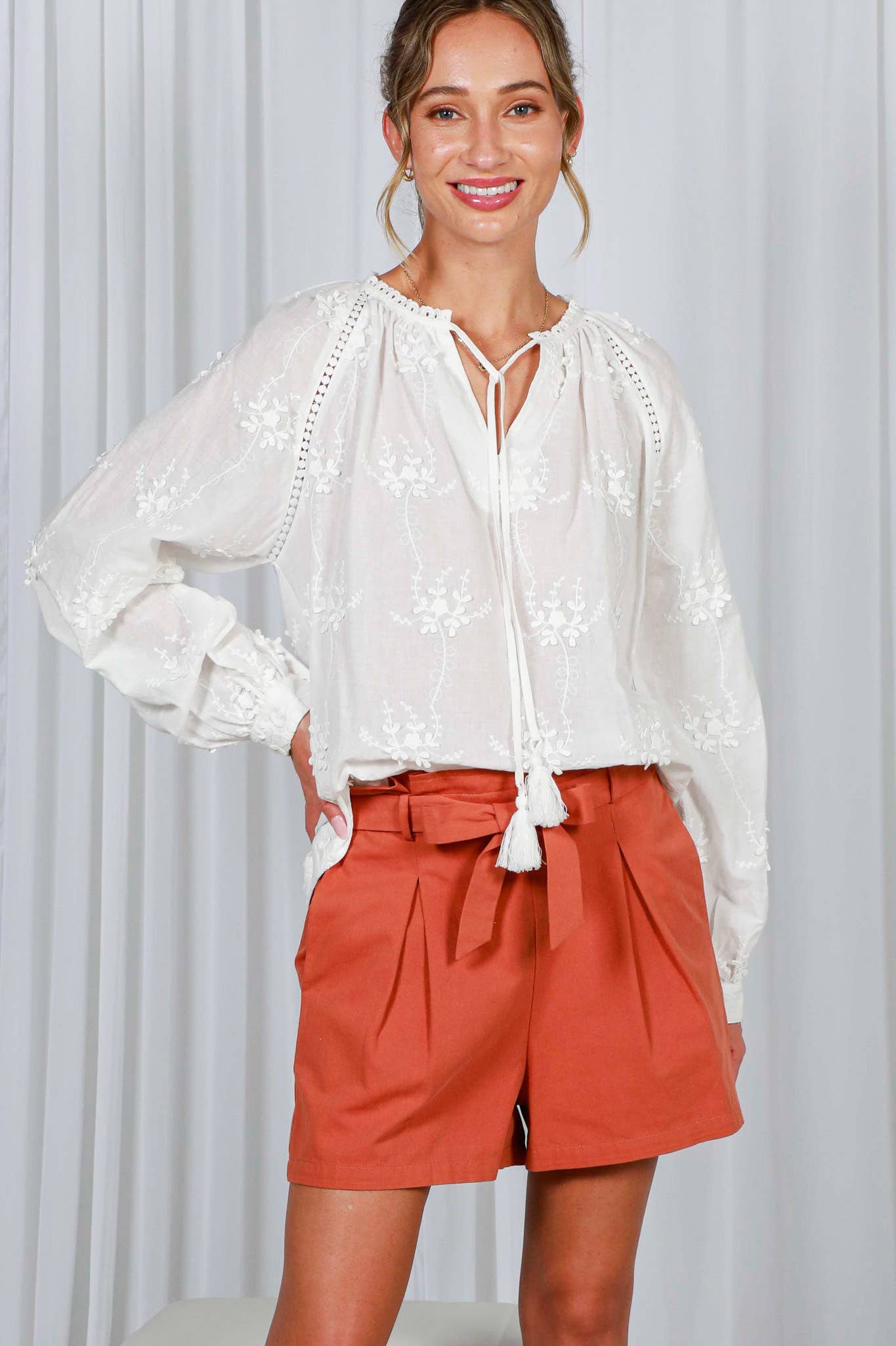 The Ciara 3D Floral Embroidered Top