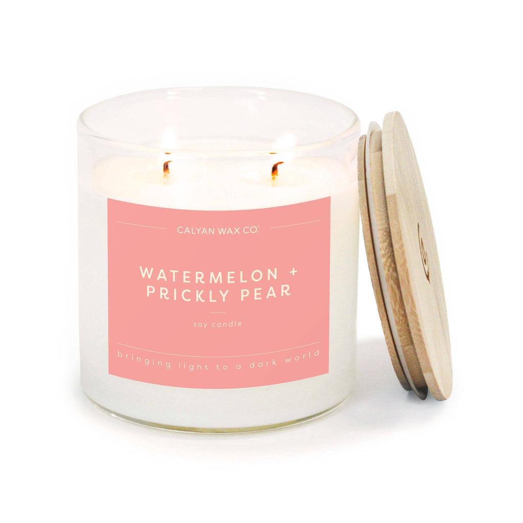 Watermelon + Prickly Pear - Clear Glass Tumbler Soy Candle