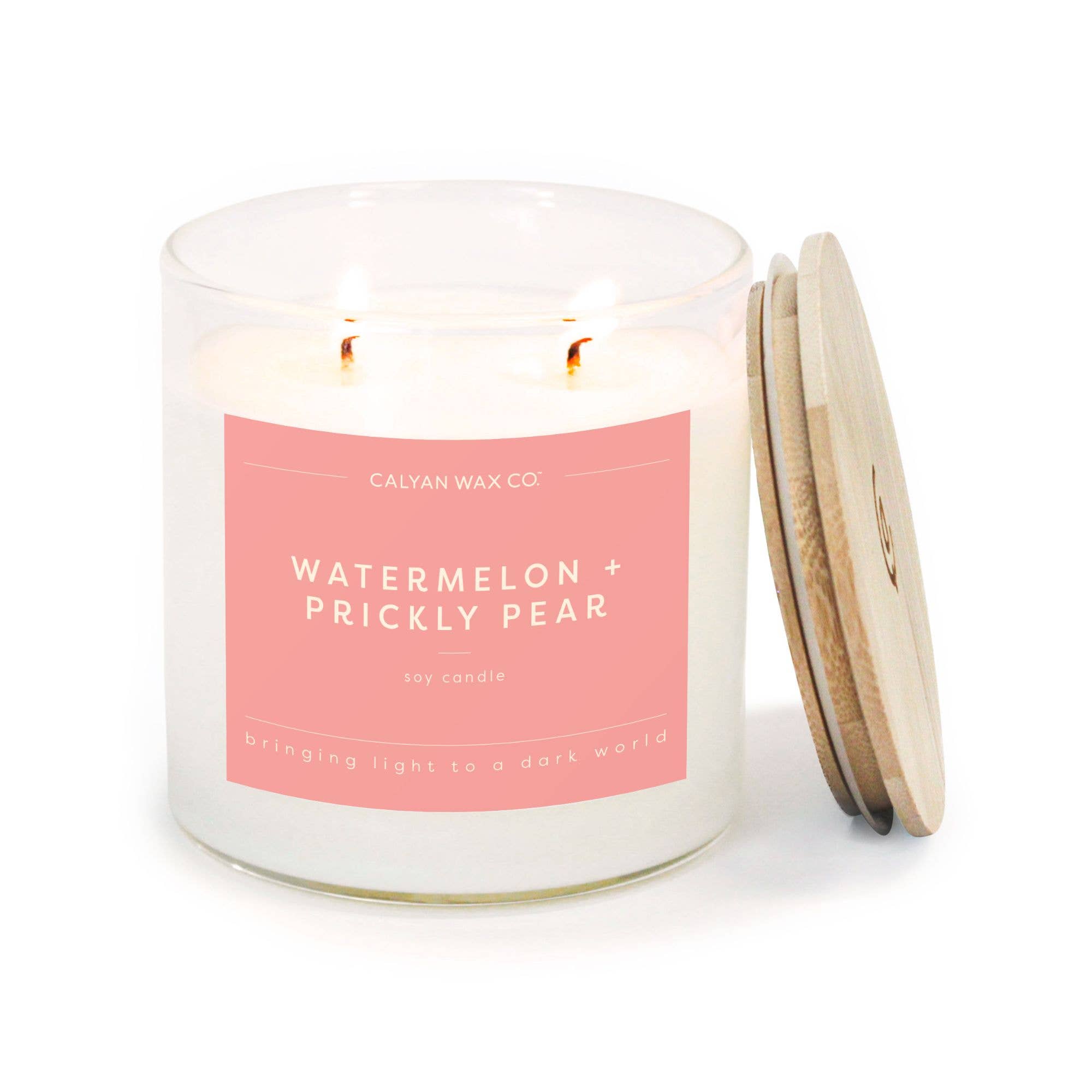Watermelon + Prickly Pear - Clear Glass Tumbler Soy Candle
