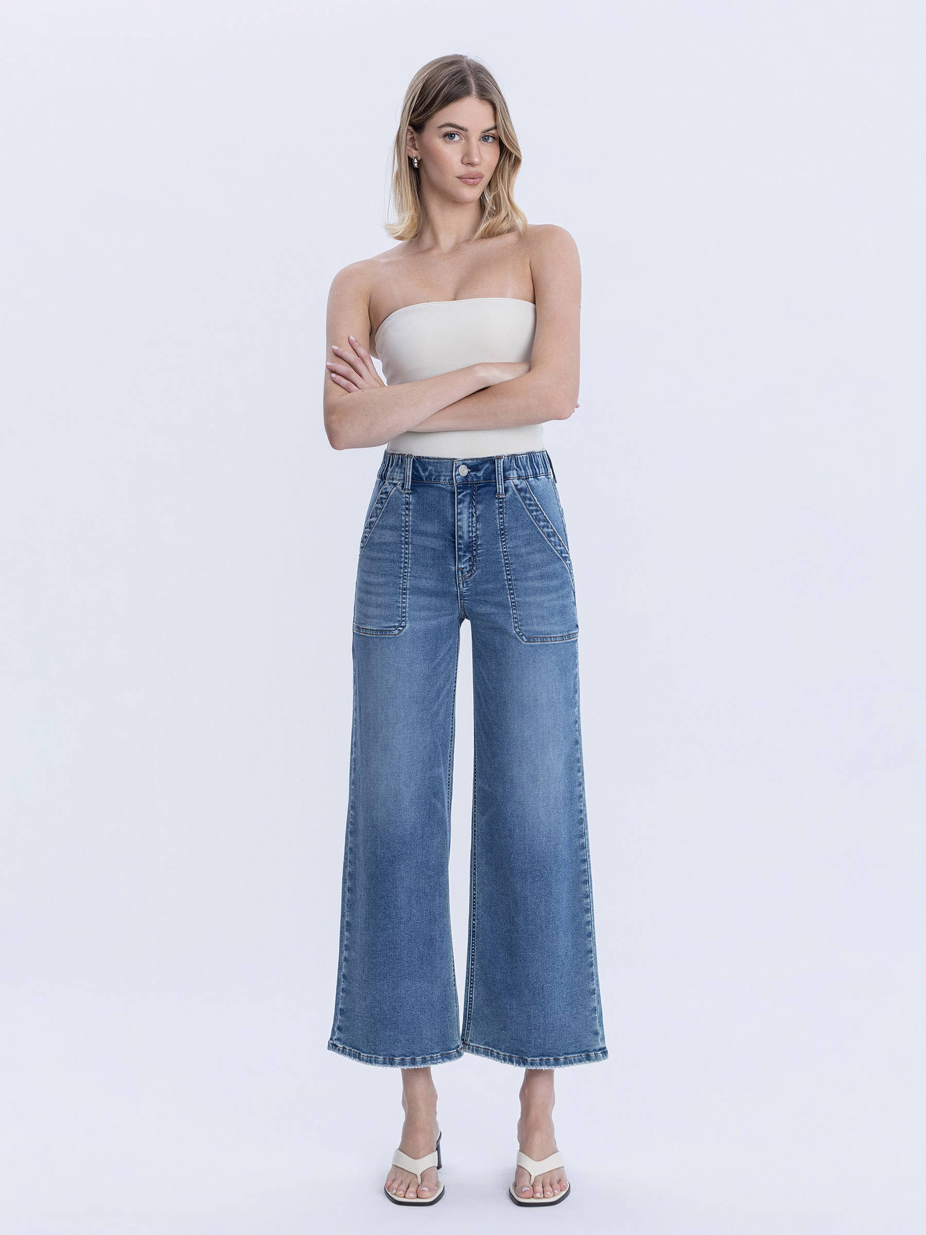 Serendipity Light High Rise Baggy Wide Jeans