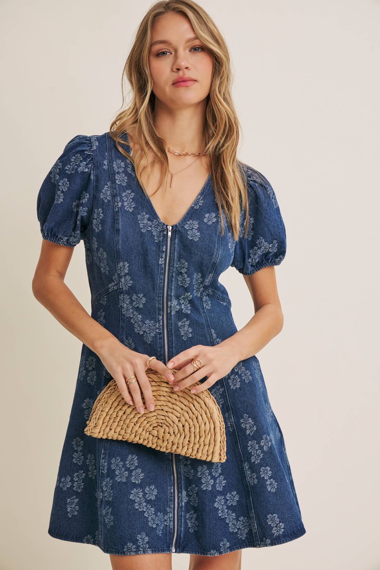 The Jolene Denim Fit and Flare Mini