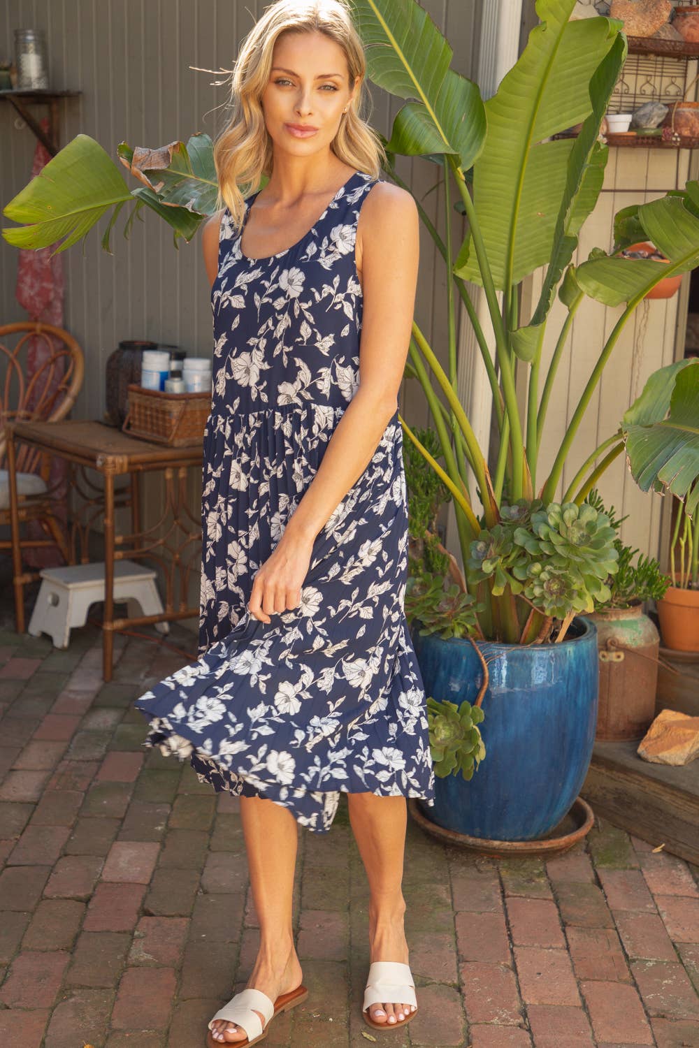 The Jada Pleated Floral Dress