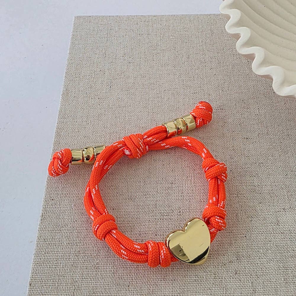Knotty Cord Heart Bracelet - WATERPROOF