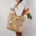 Farmers Market Large Burlap Shopping Bag
