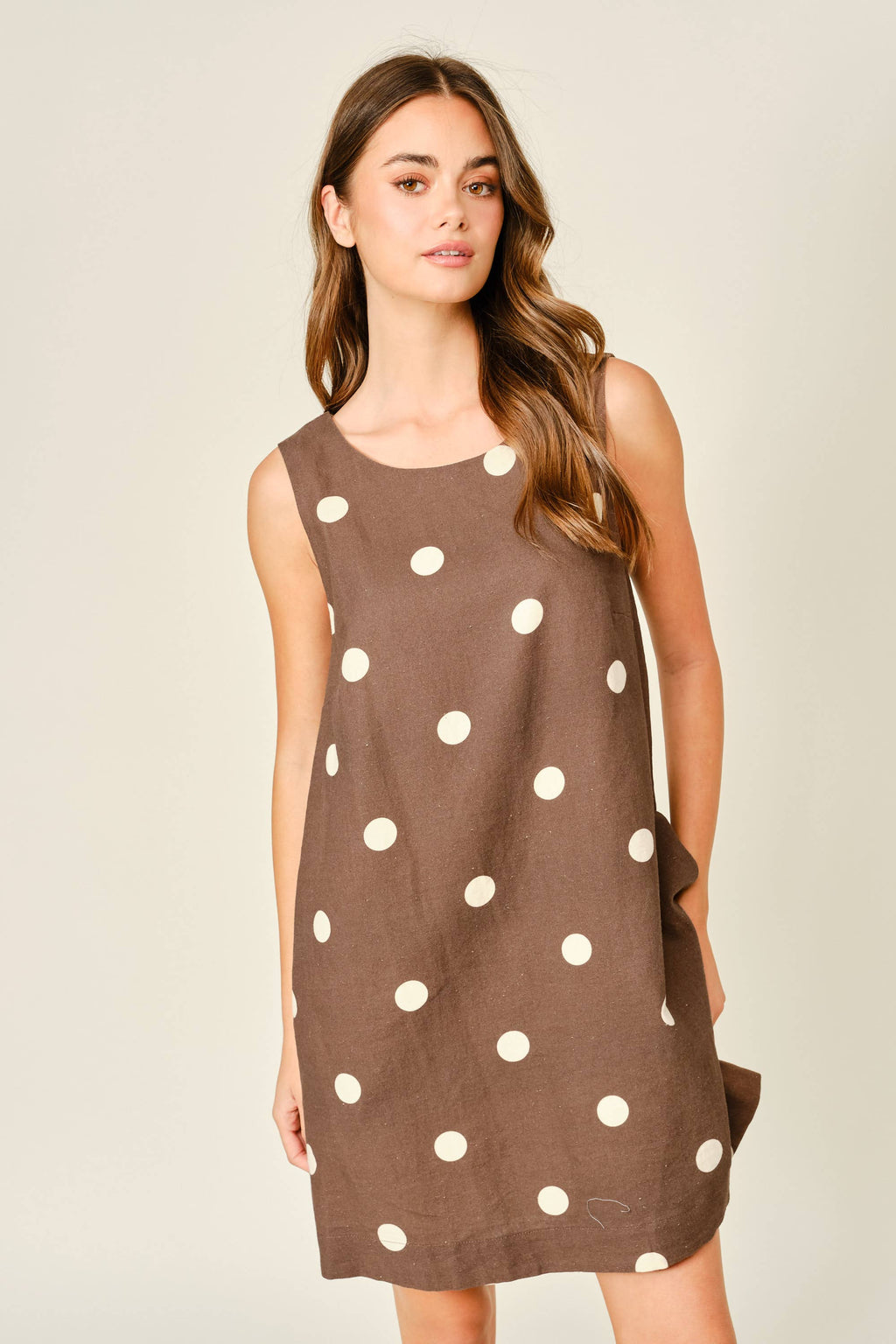 The Kyra Polka Dot Sleeveless Dress