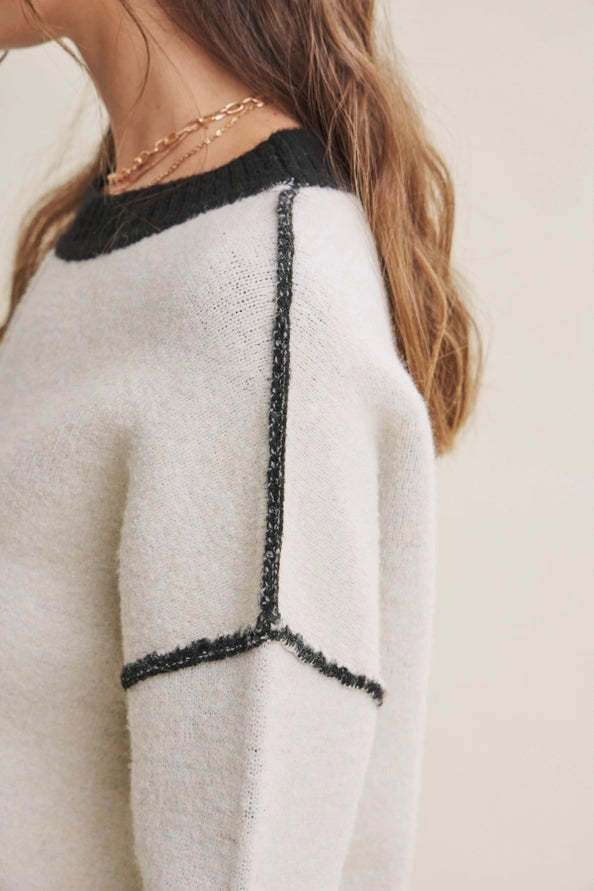 The Melinda Contrast Exposed Seam Sweater