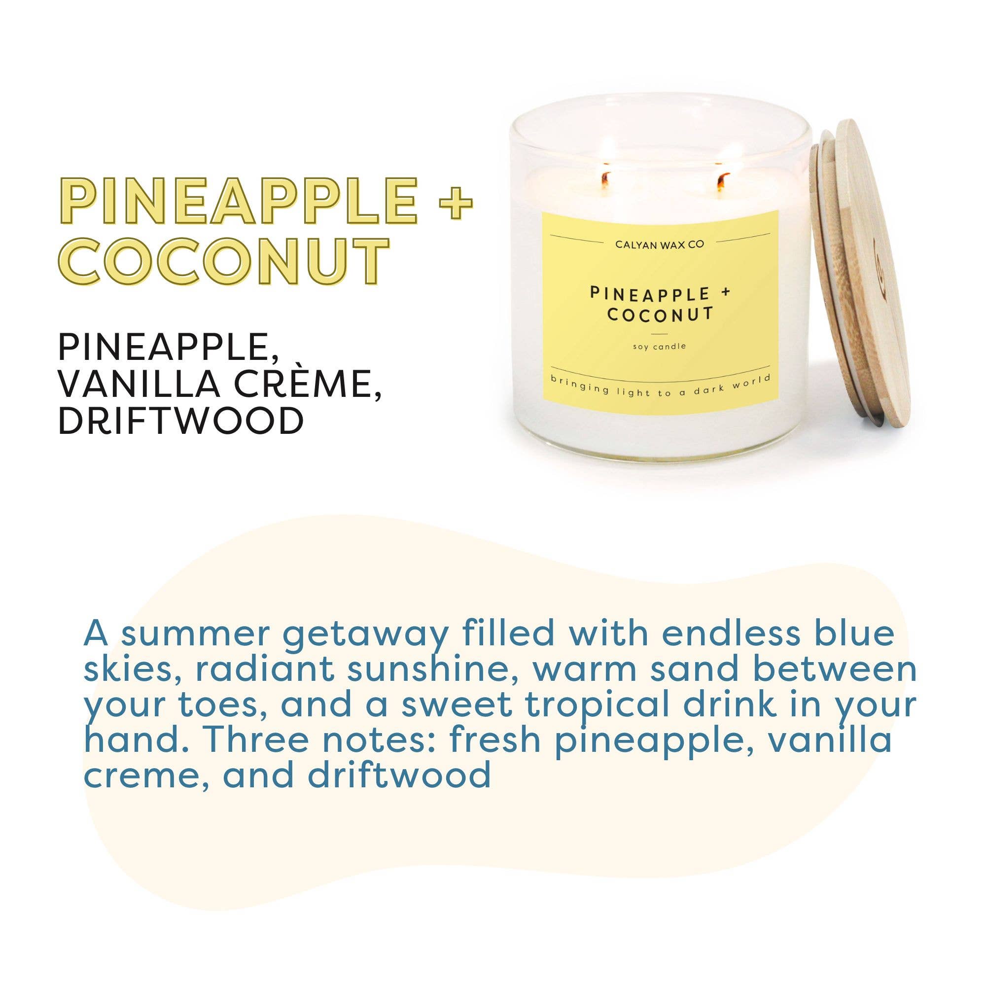 Pineapple + Coconut - Clear Glass Tumbler Soy Candle
