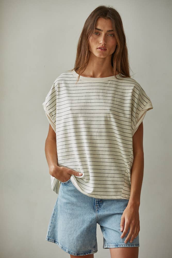 The Felicity Striped Short Sleeve Top