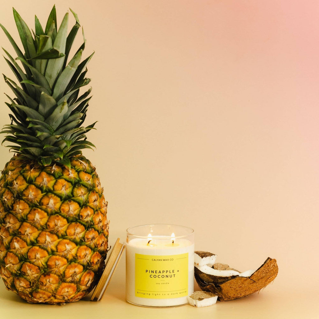 Pineapple + Coconut - Clear Glass Tumbler Soy Candle