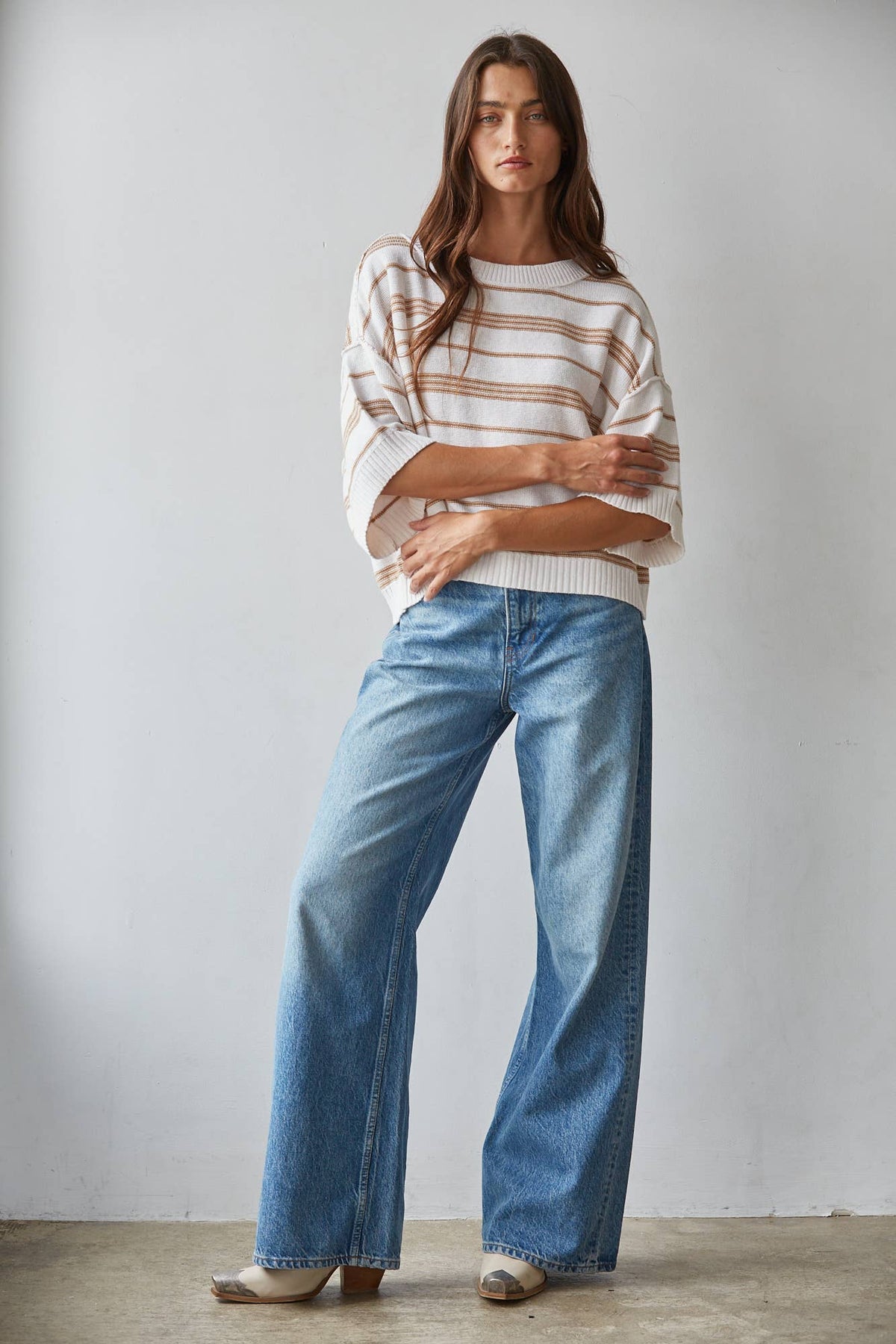 The Tatum Striped Short Sleeve Top