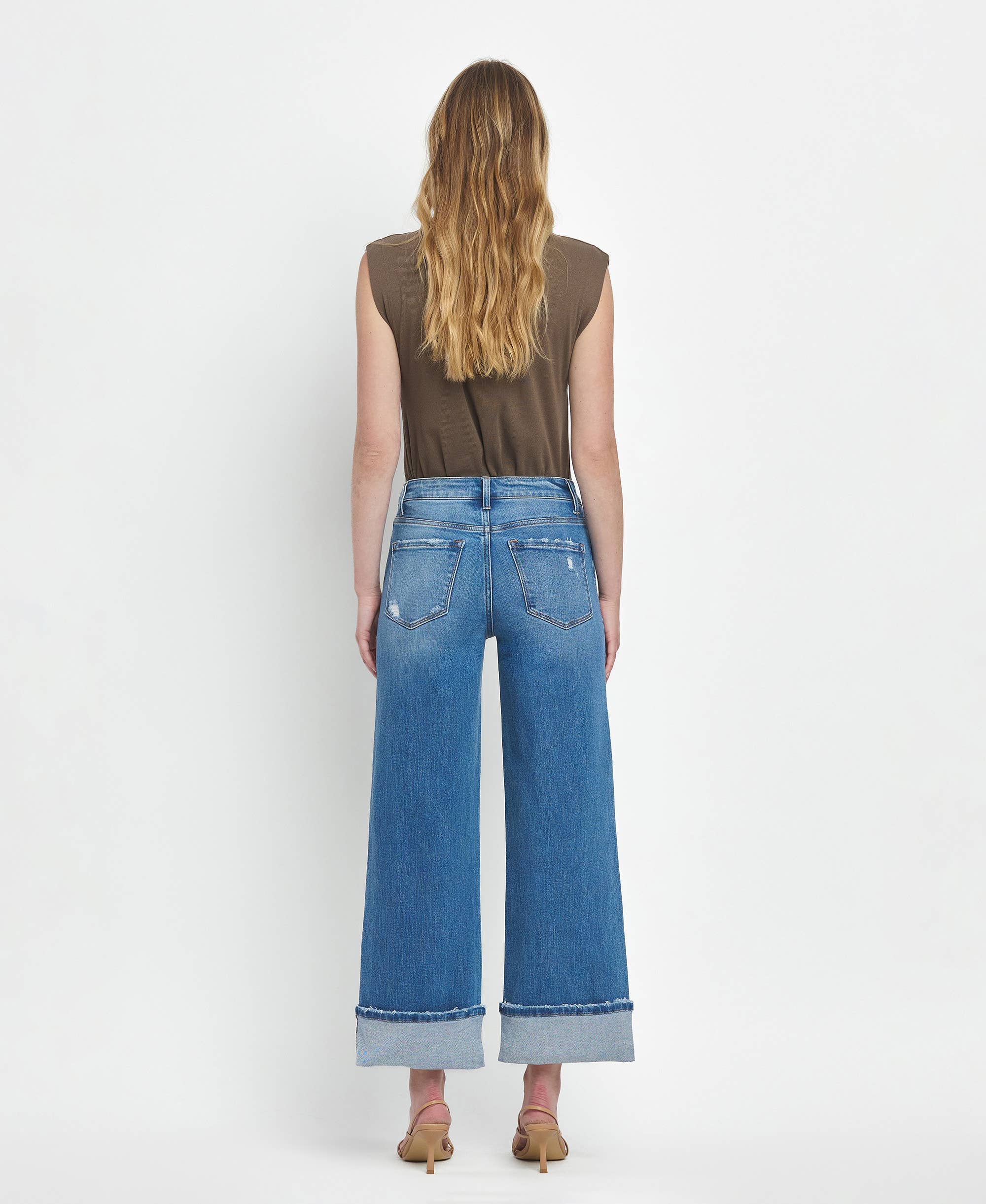 Moorland High Rise Medium Wash Cuffed Jeans