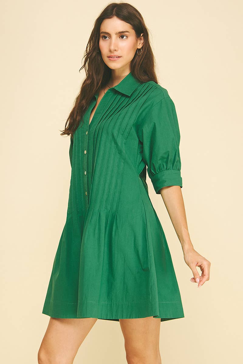 The Priscilla Tucked Detail Mini Dress