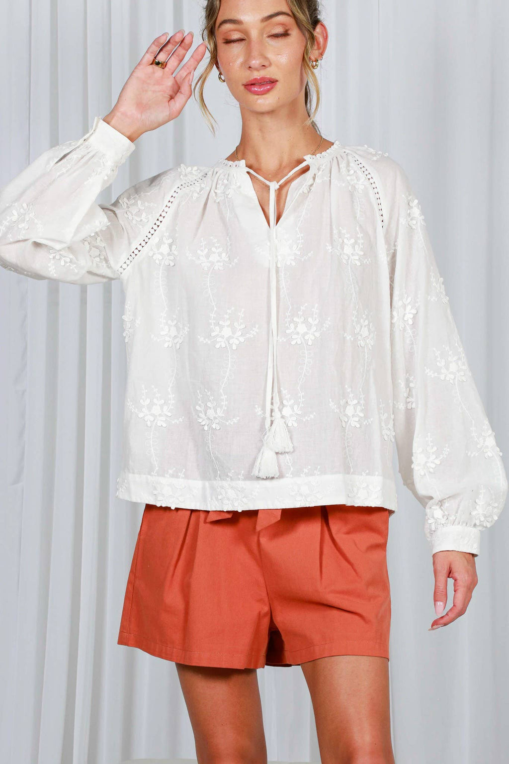 The Ciara 3D Floral Embroidered Top