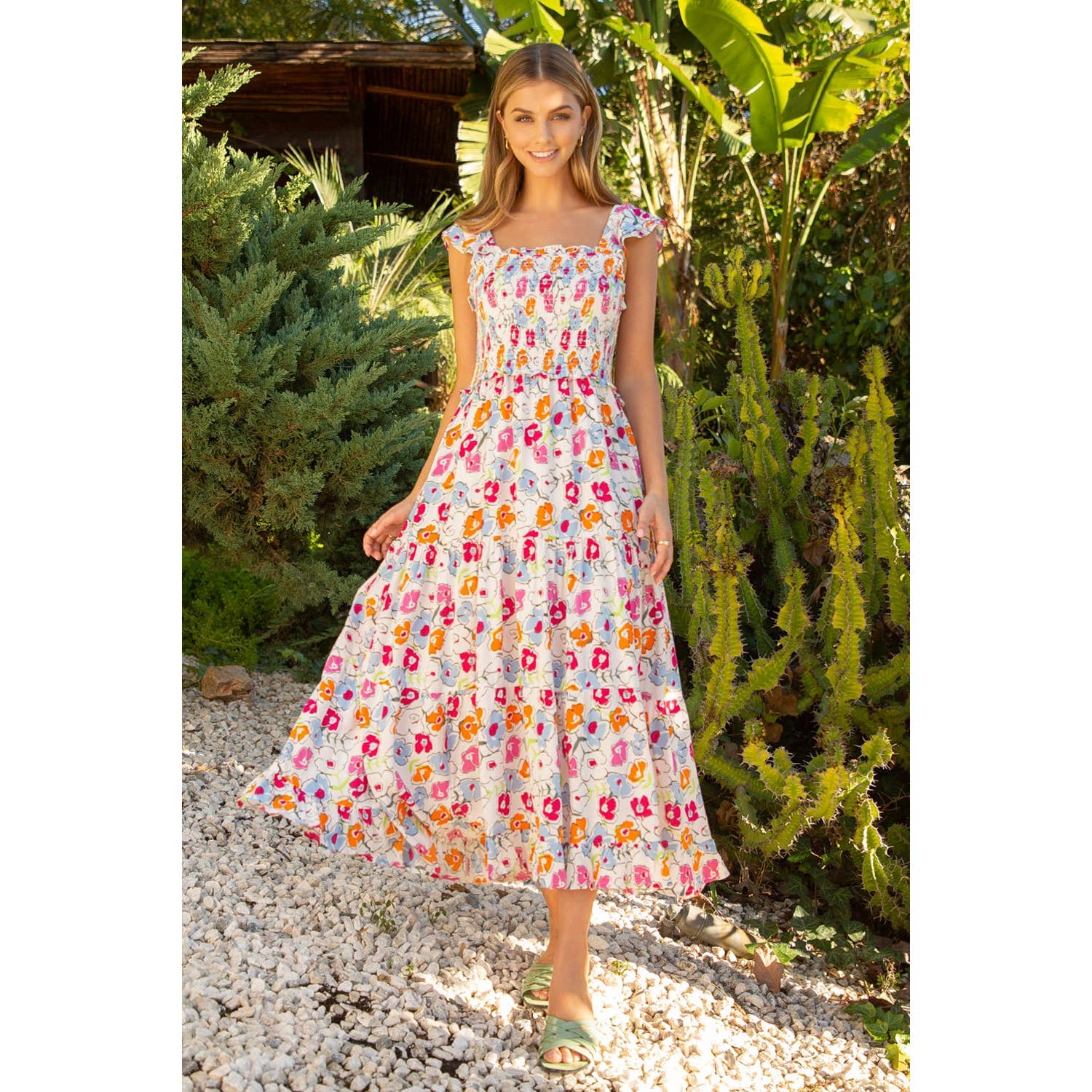 The Vanessa Flower Print Maxi Dress