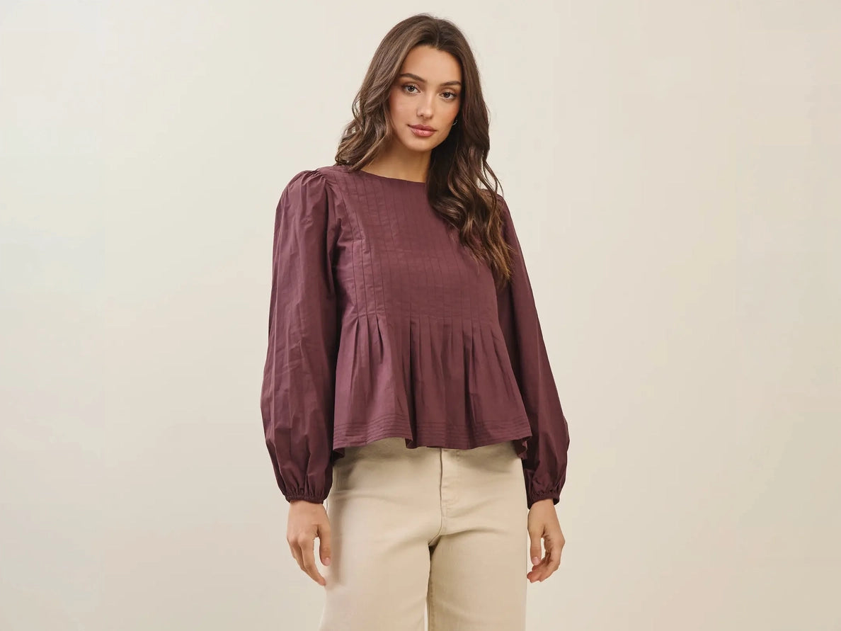 The Eliza Volume Sleeve Swing Top