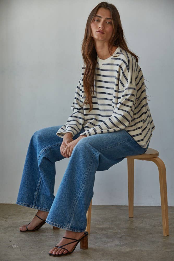 The Talie Striped Long Sleeve Sweatshirt